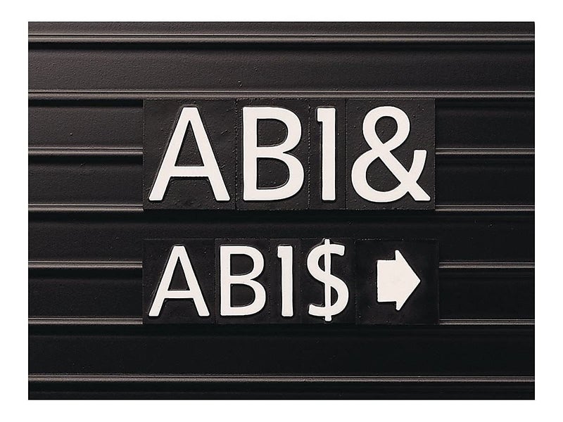 Quartet شخصيات رباعية لوحات الحروف المغناطيسية، خط هيلفيتيكا، 1 بوصة، 128 شخصية لكل مجموعة، أبيض (M1) - Image 4